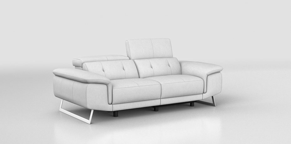 Carasco - 3 seater sofa with 2 electric recliners Metal leg
